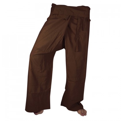 Fisherman Pants - Brown Cotton